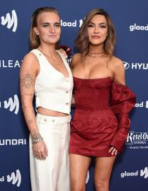 Chrishell Stause, G Flip Cozy Up on GLAAD Media Awards Red Carpet: Photo