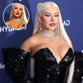 Christina Aguilera Turns Heads in Plunging Braless Gown: See Photos