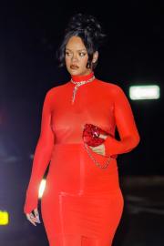 Pregnant Rihanna Revives the ‘00s Dress-Over-Pants Trend: Photos