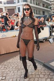 Irina Shayk Wears Nothing But Lingerie and Jewelry on Cannes Red Carpet