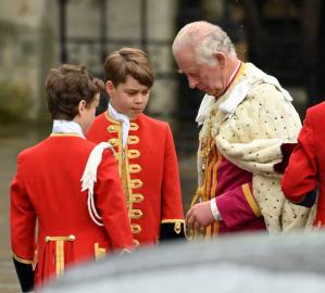 Big Day! George Trails Behind Grandpa Charles in Coronation Procession