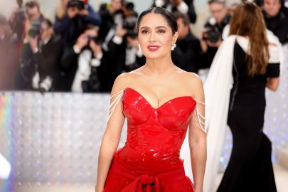 Salma Hayek Suffers a Wardrobe Malfunction While Salsa Dancing in a Robe