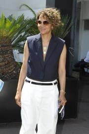 Halle Berry Wears a Pinstripe Vest as a Top — Get the Look for $26