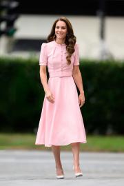 Channel Princess Kate's Classic Beauty in a Blush-Pink Midi Dress 