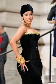 Cardi B Is a Walking Work of Art in Velvet at Paris Schiaparelli Show