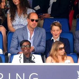 Prince George Enjoys Pizza With Prince William at Cricket Game: Photos