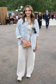 Jessica Alba Dons a Denim Jacket While Out in London 