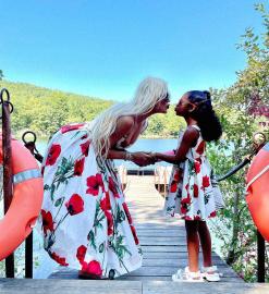 Khloe and True Are Two Peas in a Pod in Matching Dolce and Gabbana Dresses