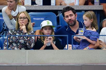 Emily Blunt and John Krasinski Serve Up Fun for 2 Daughters at the US Open