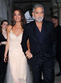 Amal Clooney Glows in Vintage Dior in Venice With Husband George Clooney