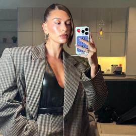 Hailey Bieber Dares to Wear a Thick Suit at NYFW Amid 'Hot AF' Temperatures