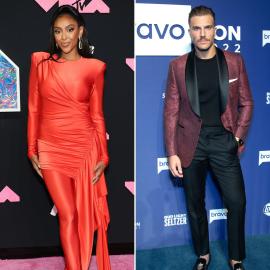 PDA! Tayshia Adams and Luke Gulbranson Hold Hands on 2023 VMAs Red Carpet