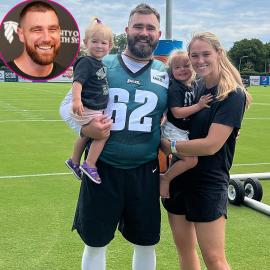 Jason Kelce Says Wife Kylie and Kids Can 'Sometimes' Root for Travis' Team