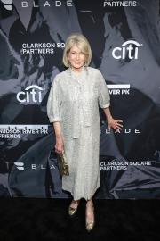 Martha Stewart Gets Leggy in Sexy High-Slit Metallic Dress