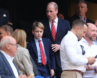 Prince William and George Are Twinning in Red Ties at Rugby World Cup