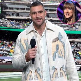 Travis Kelce Joins 'SNL' Skit That Featured Digs at Taylor Swift's Exes