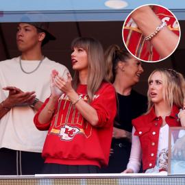Taylor Swift Wears Friendship Bracelet With Travis Kelce’s Jersey Number