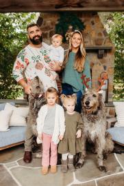 Who Was on Kylie Kelce's 'Naughty List' at Holiday Card Shoot? She Says...