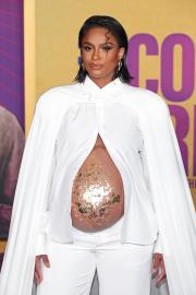 Ciara’s Baby Bump Glitters in Gold at ‘The Color Purple’ Premiere in L.A.