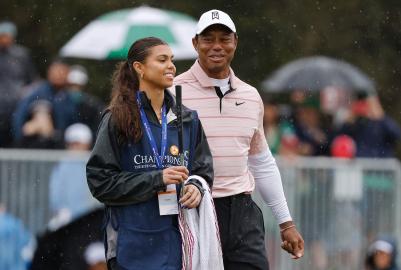 Tiger Woods' Teenage Daughter and Son Join Him at Golf Tournament