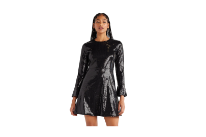 This Long-Sleeve Sequin Mini Dress Is a Versatile New Year's Eve Look