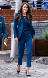 Kate Middleton Wears Blue Suit to Open New Children's Hospital Facility