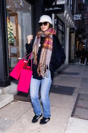 Katie Holmes Adds a Splash of Color to Her Outfit With a Plaid Scarf