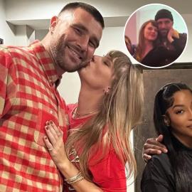 Taylor Swift and Travis Kelce Cuddle Up at Christmas Party: PDA Photos