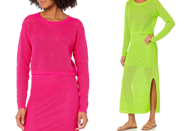 Rock a Pop of Color This Winter With a Crochet Crop Top