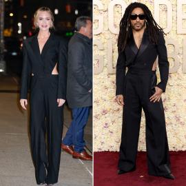 Emily Blunt Repeats Lenny Kravitz's Globes Look: 'Who Wore It Best?'