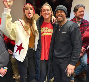 Travis Kelce's BFF Aric Jones Hangs With Taylor Swift at Playoff Game