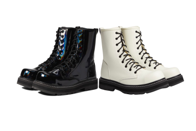 Return to Your Mall Goth Era With These Iridescent Combat Boots
