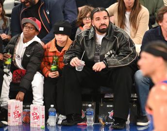 Drake and Adonis Enjoy Father-Son Night Out at New York Knicks Game
