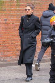 Katie Holmes Dons a Double-Breasted Coat for a Chilly Day in NYC