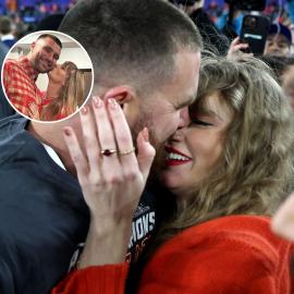 Taylor Swift Kisses Travis Kelce After He Secures Spot in the Super Bowl