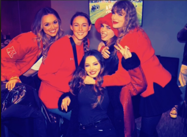 Taylor Swift Hugs Travis’ Friends and Family in Keleigh Teller’s Video