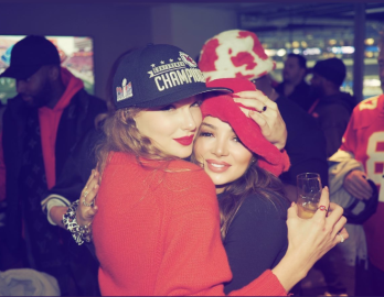 Taylor Swift Wears Travis’ Champions Hat and Celebrates With His Family