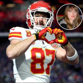 Travis Kelce Does Taylor Swift’s Heart Hands After Scoring Touchdown