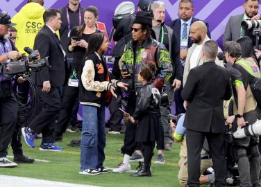 Blue Ivy Carter and Sister Rumi Attend 2024 Super Bowl With Dad Jay-Z