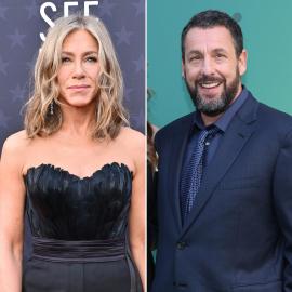 Jennifer Aniston Presents Adam Sandler With People's Icon Award at PCAs