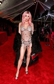 Megan Fox Bares All in See-Through Chainmail Dress at 2024 Grammys Party