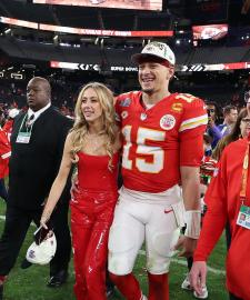 Patrick Mahomes Toasts Brittany at Kansas City Super Bowl Parade