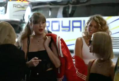 Taylor Swift Arrives at the Super Bowl With Blake Lively to Support Travis Kelce