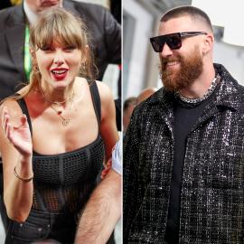 Taylor Swift Adorably Wears Travis Kelce’s Jacket at Super Bowl Afterparty