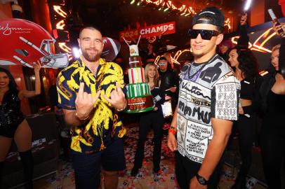 Travis Kelce Ends Taylor Swift Visit and Parties With Teammates in Vegas
