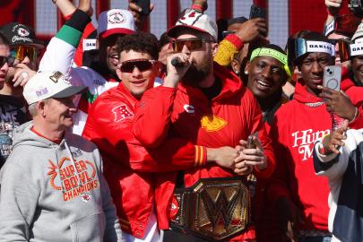 Travis Kelce Chugs Beer, Patrick Mahomes Goes Shirtless: Chiefs Parade Recap