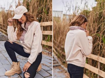 This Color-Block Sherpa Pullover Has Total ‘90s Vibes
