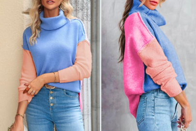 Go All-Out With Pastel in This Color Block Sweater 