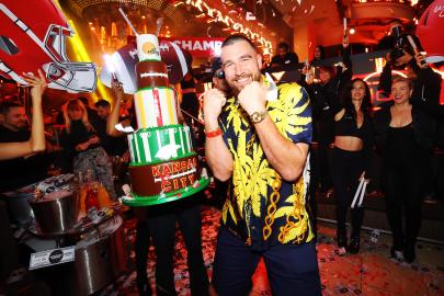 Travis Kelce Dances to Taylor Swift's ‘Love Story’ During Las Vegas Party