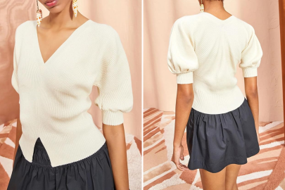 This Affordable Puff Sleeve Sweater Has the Chicest Cut